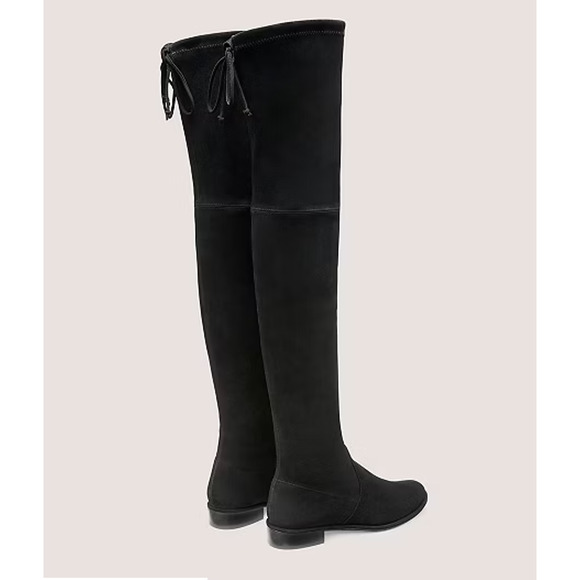 Stuart Weitzman Lowland Suede Pull On Over-The-Knee Boots Black Womens Size US 9 - Picture 2 of 7